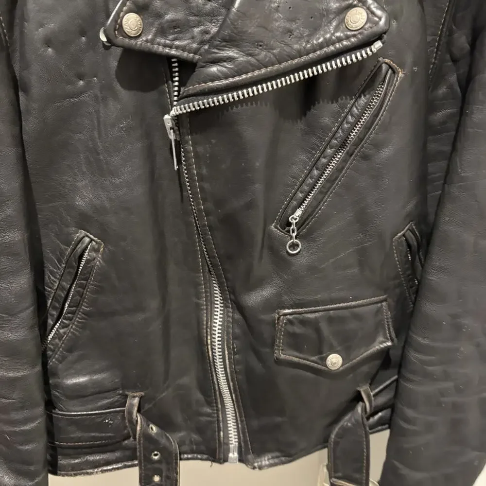 Vintage Schott Perfecto 618 Steer Hide Leather Jacket Men's Size 40 Motorcycle